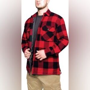 VICTORY SPORTSWEAR RED AND BLACK CHECKERED JACKET